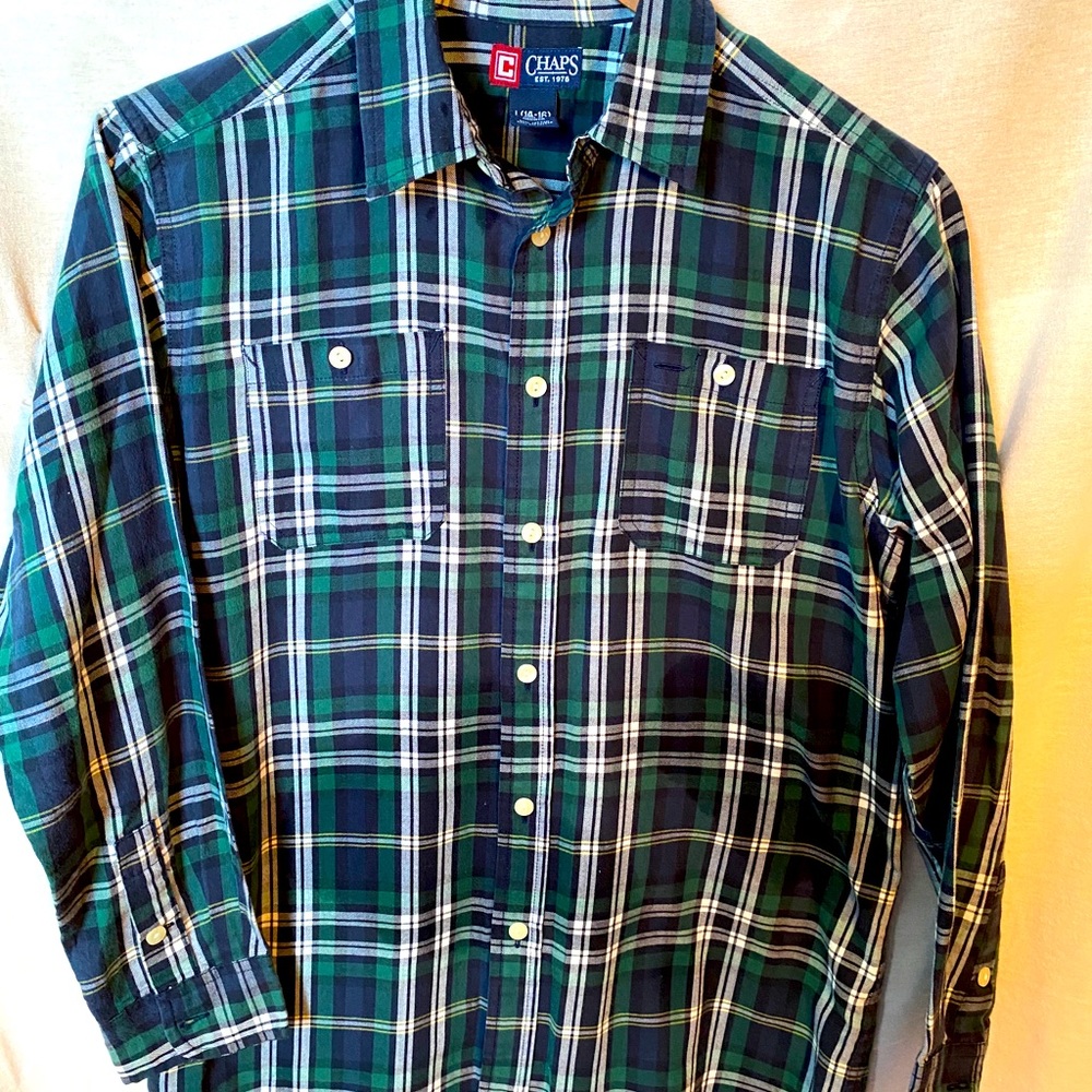 Boys Chaps cotton twill  button down shirt.
